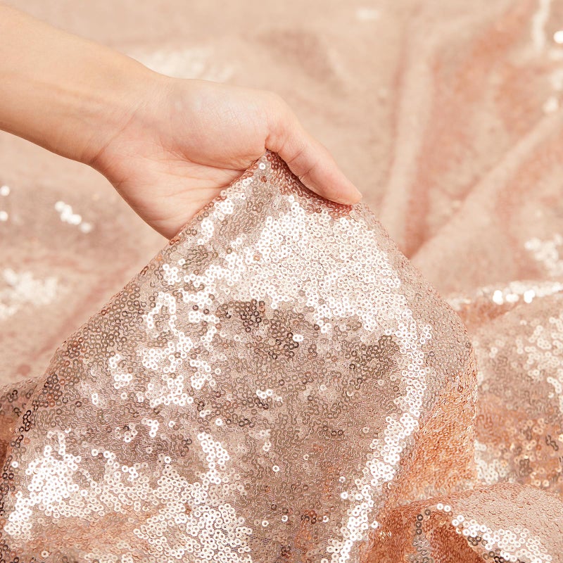 B.Cool B-COOL Glitter Table Cloth for Party Tablecloths Sequin Tablecloth Square Rose Gold Sequin Table Linens Glitter Tablecloth Sparkly Wedding Table Cloth 90x90 Inch - Image 5